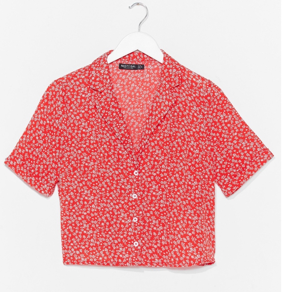 NASTY gal cropped button up shirt